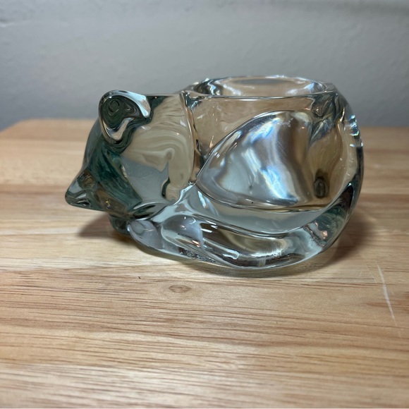 NWT Set of 2 Crystal Indiana Glass Cat Votive Candle Holders - Picture 5 of 12